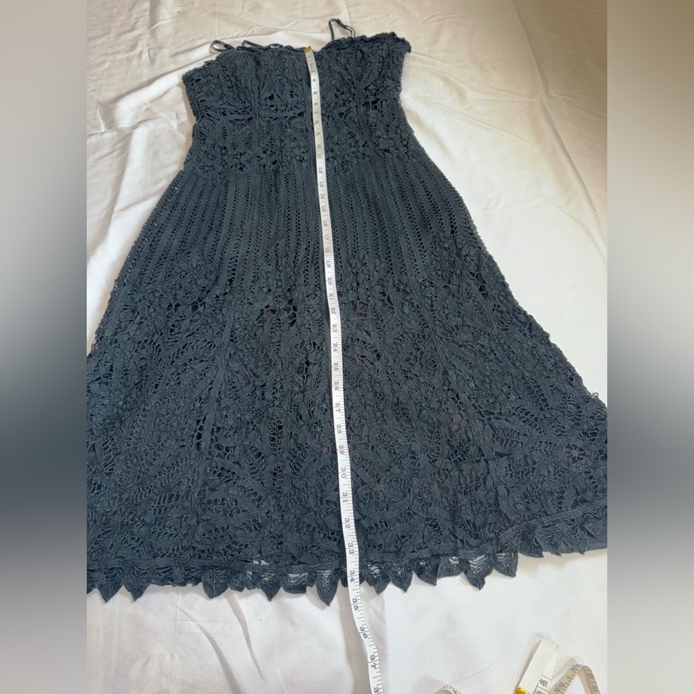 Betsey Johnson Vintage 1990s Black Spaghetti Strap Lace Dress - Picture 6 of 6